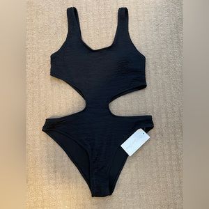 Textured Cut Out One-Piece
